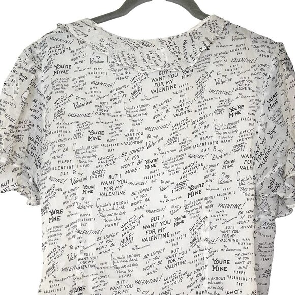 Anthropologie Maeve Love Note Valentines Day Ruffle Wrap Top Silky Size 6 - Picture 5 of 7